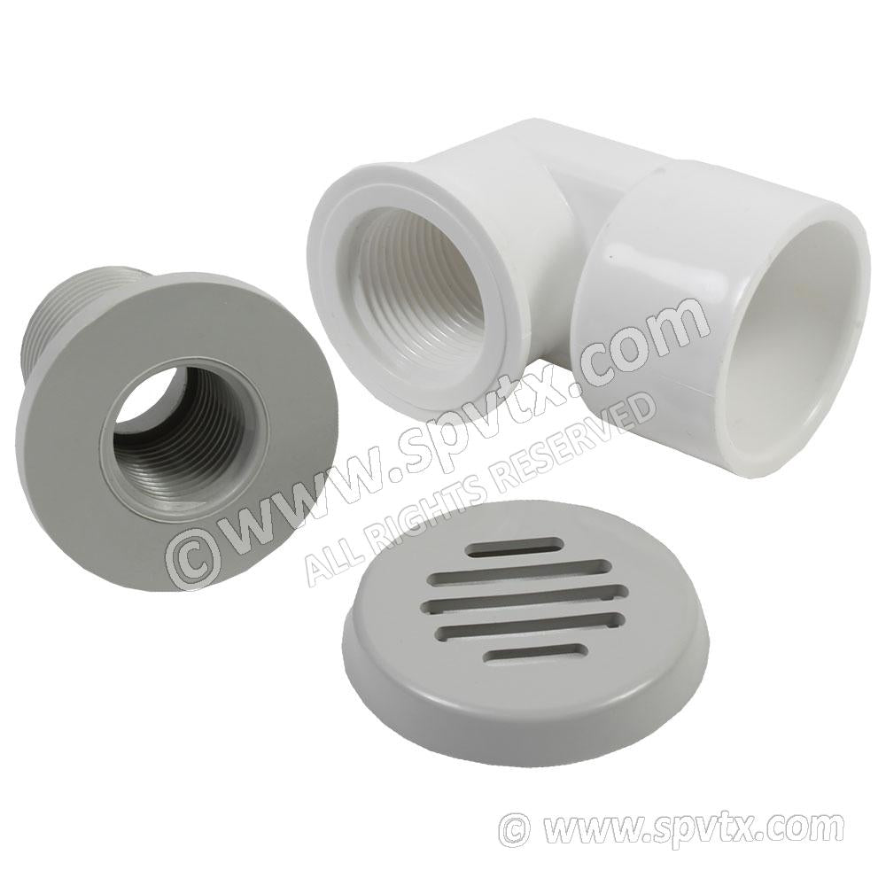 (320-6332) Jet/Mini Drain & Escutcheon Grey