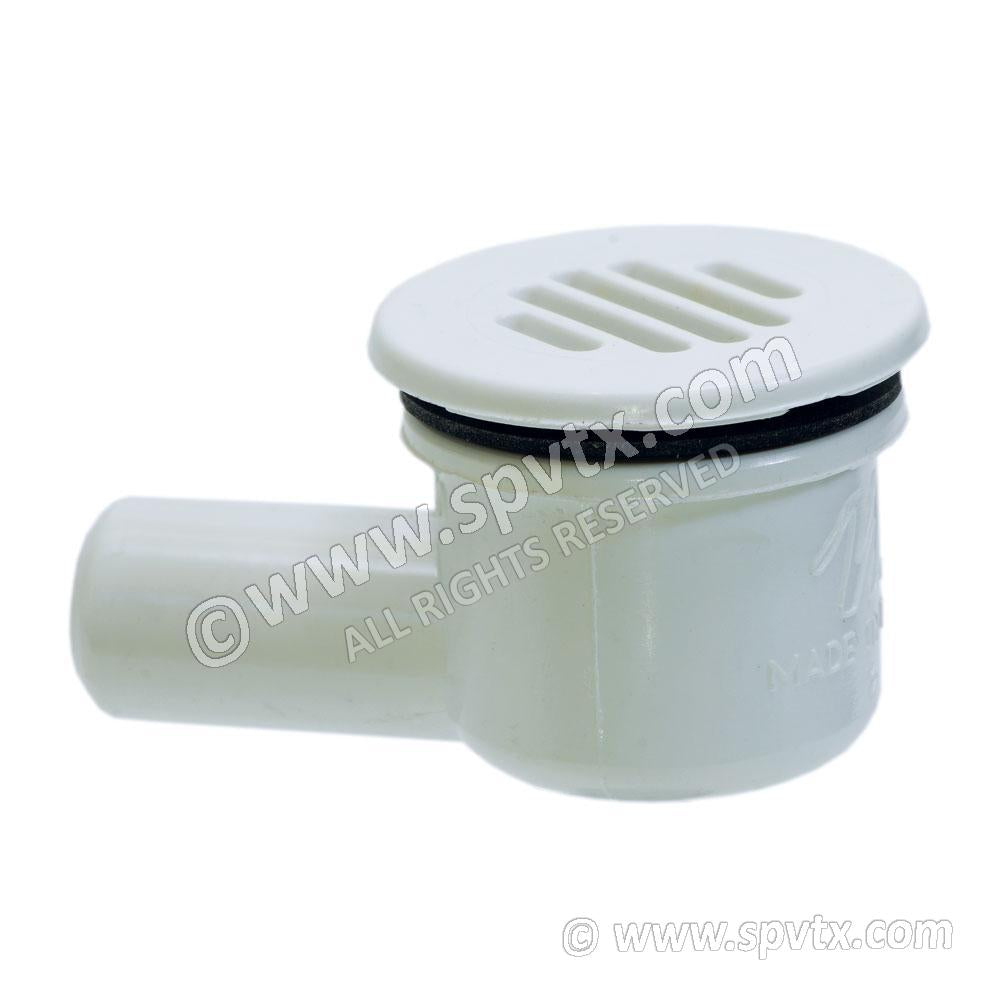 Low Profile Drain 3-quarter barb connection WHITE
